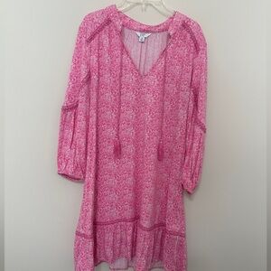 Crown & Ivy Pink Floral Dress with Tassels